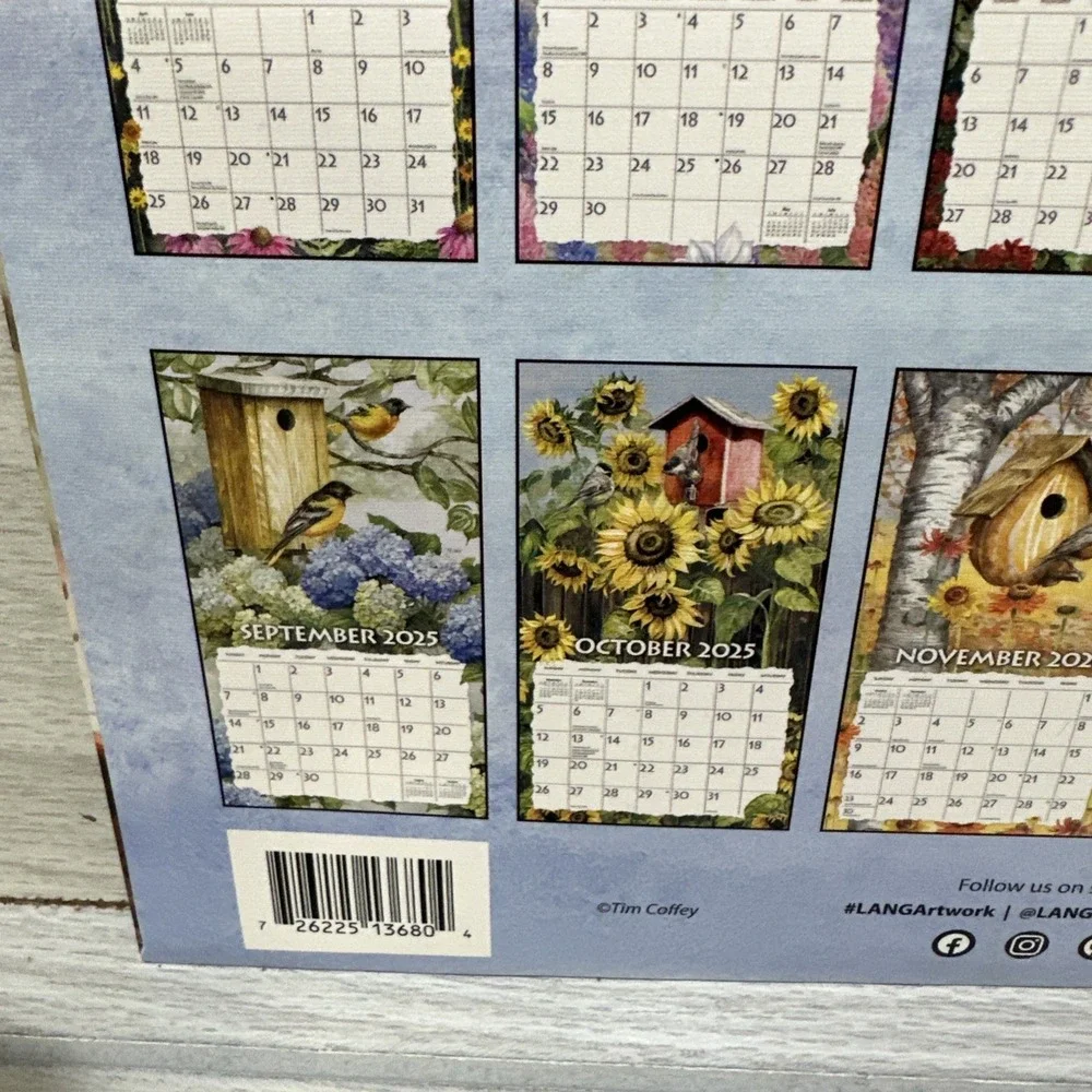 LANG Birdhouses 2025 Wall Calendar‎ Crafting Repurposing Home Decor